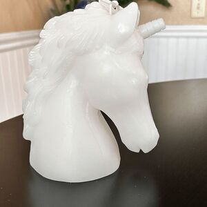 Luminous Horse/Unicorn Ivory Head Candle, Handmade Soy Wax Fragrance Free Candle